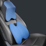 PRIME PICK Drive Comfort Backrest Memory Foam Cushion for Superior Driving Comfort and Support Lumbar Support Pillow/Back Cushion, Memory Foam Orthopedic Backrest for Car Seat(Blue)