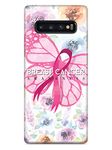 Inspired Cases - 3D Textured Galaxy S10 Case - Rubber Bumper Cover - Protective Phone Case for Samsung Galaxy S10 - Pink Ribbon Butterfly - Breast Cancer Awareness