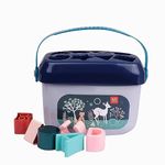 WireScorts Baby and Toddler Plastic First Block Shape, Sorter, Colors, ABCD Shape, Toys for 1 Year Old Kids - Blue