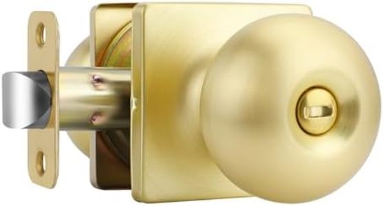 goldenwarm Gold Interior Door Knob Privacy, Classaical Brushed Gold Door Knob Interior for Bedroom Bathroom, Brushed Brass Doorknobs(1 Pack)