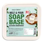 Old Tree Glycerine Transparent Soap Base (1 Kg + 50g Extra) for Soap Making | Paraben Free & Non Fragrant | Melts & Pour Handmade Soap | DIY Soap Making at Home