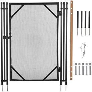 GarveeLife 4Ft x 2.5Ft Pool Fence Gate, Heavy Duty Steel Aluminum Frame, Pool Safety Fence Gate Kit with Stainless Steel Latch for Inground/Above Ground Pools, DIY Installation, Black