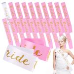 20Pcs Hen Party Accessories Sashes Sets, 19 Pcs Pink Bride Tribe Sashes, 1Pc White Bride to Be Sash, Hen Do Accessories for Bridesmaid Bridal Shower Wedding Favors Bachelorette Party Supplies Decor