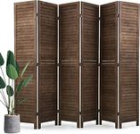 Room Divider 6 Panels, 5.75FT Wooden Room Divider Wall Folding Privacy Screens Freestanding Partition for Home Office Bedroom