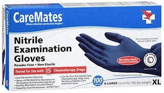 CareMates 10614020 Nitrile Powder Free Gloves44; Extra Large - Case Of 10
