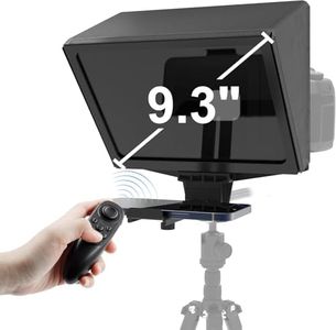 9.3" All-Metal Teleprompter, 70/30 Beam Splitter Glass, 1/4" Thread, Phone & Camera Compatible, Portable Video Recording Tool