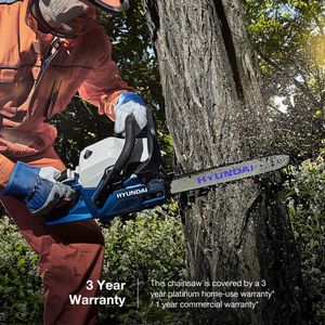 Hyundai 62cc Petrol Chainsaw, 20-Inch Bar – Powerful Garden Tool