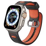 Caseology Athlex Sport Straps Compatible with Apple Watch Strap for Apple Watch Ultra/Ultra 2 (49mm), Series 9/8/7 (45mm), Series SE2/6/SE/5/4 (44mm) and 42mm, Silicone, Nylon - Active Orange