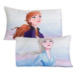 Disney Frozen Kids Pillowcase 2 Pack EXPRESSIONS Reversible Soft and Light Standard Size Set 20"x30" (Official Disney Product)