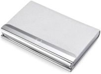 DONBOLSO Business Card Holder - Card Case Pocket Wallet - Credit Card Organizer for Men and Women - Stainless Steel and Leather Business Card Carrier - Ideal Gift for Young and Seasoned Professionals