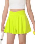 NUMYEAN Girls Butterfly Shorts 2 in 1 Girls Tennis Skirt Flowy Athletic Shorts Running Golf Skorts for Girls 10Y Yellow