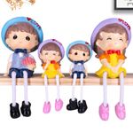 Elegant Lifestyle Cotton Adorable Hanging Leg Sitting Astronaut Gift Set Decorative Showpiece | Cute Family Hanging Legs Showpiece (Set of 4)