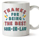 MUGFFINS Son in-Law Mug - in English - Thanks for Being The Best - Funny Gift - Ceramic 11oz Mug