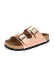 EL PASO Copper Faux Leather Fashionable Platform Heels Cork Sole Sandals for Women & Girls - 5 UK