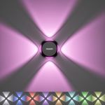 Murphy 6W LED Outdoor Wall Light | 4-Way Omni Beam| with–2-Year Warranty | 7+ Auto-Changing Colours IP66 Waterproof Aluminium Body, Pack of 1