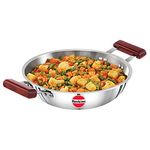 Hawkins 2.5 Litre Deep Fry Pan, Triply Stainless Steel Kadai, Flat Bottom Induction Kadhai, Silver (SSD25)