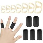 7pcs Oval Finger Splint and 5pcs Finger Sleeve, Thumb Splint, Thumb Brace Lightweight Trigger Finger Splint Brace for Joint Fixation, Trigger Finger, Mallet Finger (Size 6/7/8/9/10/11/12)