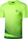 Sportides Boy's Active Sport Short Sleeve Breathable T-Shirt Tee Top LBS711 GreenYellow S