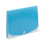 Smead Poly Expanding File, 12 Dviders, Flap and Cord Closure, Letter Size, Wave Pattern Teal/Clear (70869)