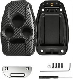 Carbon Fiber Key Fob Cover Shell Compatible with Honda Accord 2003-2012,Civic EX 2006-2013,Pilot 2009-2015,CR-V 2005-2006 - Premium Durable,Scratch-Resistant,4-Button (Button-4-Carbon Fiber Black)