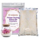 Wisesorb (NET 2 LBS) Silica Gel Flower Drying, Silica Gel Flower Drying Crystals, Color Indicating Flower Drying Silica, Reusable Silica Gel for Drying Flowers