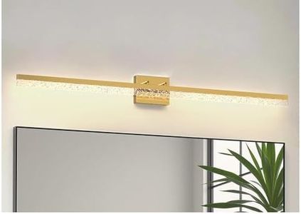 L LOHAS LED Gold Bathroom Vanity Light Bar Over Mirror, with Bubbled Acrylic Shade, 3CCT Adjustable LED Lights for Living Room Wall