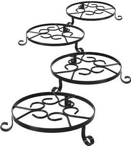 Panacea 2 in. H x 10 in. W Black Steel Planter Trivet