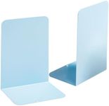 M&G Bookends for Shelves 1 Pair, Large Metal Book Ends for Heavy Books, L-Type Book Stand for Desk, Non-Skid Book Stopper for Shool Home Office Book Storage (Blue)