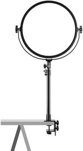 GVM Key Light, 14" LED Video Light with APP Control, Bi-Color Round Lighting, Ultra Thin 60W 3200-5600K Dimmable LED Soft Light with Table Stand for Gaming Studio YouTube Wedding Live Streaming