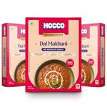 HOCCO Ready to Eat Jain Dal Makhani Pack of 3 | Just Heat & Eat | Jain Instant Food | Ready to Cook | Just Add Hot Water & Meal Ready in 5 Minutes | Microwave-Able Serves 2 (300g)