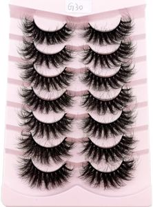 HBZGTLAD NEW 7 Pairs 25mm long lashes 100% Mink Eyelashes Soft Dramatic Volume Fake Lashes Reusable Thick False Eyelashes (G30)