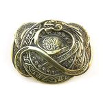 Jormungandr belt buckle, Handmade scandianavian Ouroboros dragon solid brass belt buckle