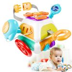 Baby Busy Cube Toys, Montessori Sensory Travel Toys for Toddler 1-3 Year Old with 10 Educational Activities, Baby Toys 12-18 Months First Birthday Gift for Infant Boys Girls