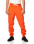 Southpole Men's 1570 Basic Active Fleece Jogger Sweatpants, Orange, Large