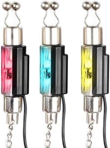 3Pack Fishing Bite Alarm Chain Discoball LED Illuminated Hangers Bite Alarm Bite Indicators