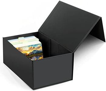 4X6 Index Card Holder, Index Card Storage Box 4 x 6 Inches, Fits 1200 Flash Cards - 1 Pack, Black