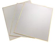 Japanese Shikishi Board 9.5" x 10.5" Gold Bordered for Japanese Art or Calligraphy (Set of 3)