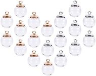 PandaHall Elite 50 pcs 12mm Mini Empty Clear Glass Globe Bottles with Platinum & Golden Brass Bails Cap for Earring Pendant DIY Jewelry Making