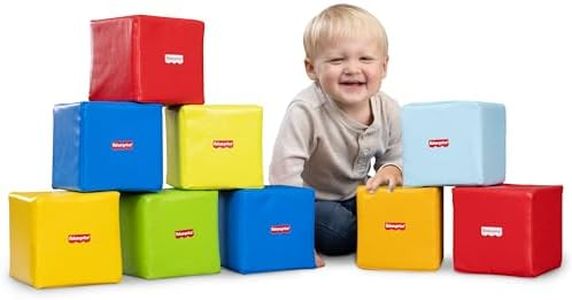 Fisher-Price™ Toddler Soft Foam Building Blocks – 9 Large Colorful Stacking Blocks for Toddlers 2+ – Lightweight Preschool Learning Toy