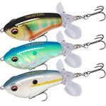 TRUSCEND Floating Fishing Lures with BKK Hooks, Whopper Plopper for Freshwater or Saltwater, Top Water Lure for Bass Catfish Pike, Fishing Wobble Surface Bass Bait Teasers Fishing Gifts for Men