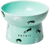 PETKIT Ceramic Raised Cat Bowls, Tilted Elevated Food Water Bowl fr Puppy Kitten, Stress Free, Backflow Prevention, Dishwasher and Microwave Safe, Lead & Cadmium Free