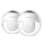 KISSBOBO Electric Breast Pump, Wearable Electrical Pump, Hands Free 19 Levels 4 Modes, Leak-Proof Design, 320mmHg Strong Suction, Low Noise Breasts Pumps (White 2 pcs)