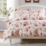 Greenland Home Antique Rose Traditional Floral 100% Cotton Duvet Set, 3-Piece Full/Queen, Ivory