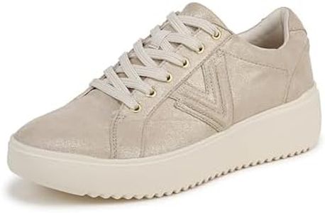 Vionic Women's Trainers Kearny Laceup Shoes with Orthotic Insole Arch Support, Gold Metal Leather, 3.5 UK