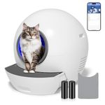 ELS PET Self Cleaning Cat Litter Tray: Automatic Cat Litter Box with Safety Door, 60L Smart Robot Litter Tray with APP & Safety Protection, Closed Cat Toilet with Cat Litter for Multiple Cats