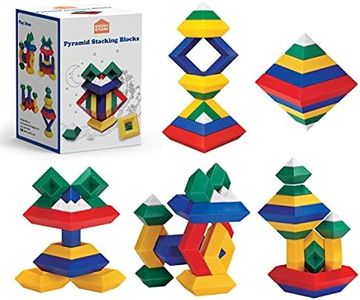 STEAM STUDIO Pyramid Building Blocks 15pcs, Building Blocks Stacking Toys Speed Cube, The Octahedron Stacker Toy 3D Puzzle Stem Toys, Creative Educational Toys for Kids Preschool Learning Toys