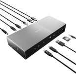 Kensington SD5000T5 EQ Thunderbolt 5 Docking Station, Triple Monitor 8K/4K, SD & Micro SD Card Readers, 140W Power Delivery, 3 x Thunderbolt 5 ports, Ethernet & USB-A 3.2 Gen2 - Space Grey (K35201EU)