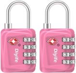 Diyife TSA Luggage Locks, [Updated Version] 4-Digit Security Padlock, [2 Packs] Resettable Zinc Alloy Small Combination Padlocks, Mini Code Lock for Travel Suitcases Luggage Bagpack Case (Pink)