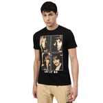 Free Authority The Beatles Printed Regular Fit Black Cotton Men's T-Shirt