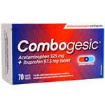 Combogesic - Double Action Acetaminophen + Ibuprofen Tablets for Acute Pain and Fever Relief - Headache and Acute Migraine Relief, Menstrual Pain Relief, Muscle Aches, Dental Pain Relief - 70 Tablets